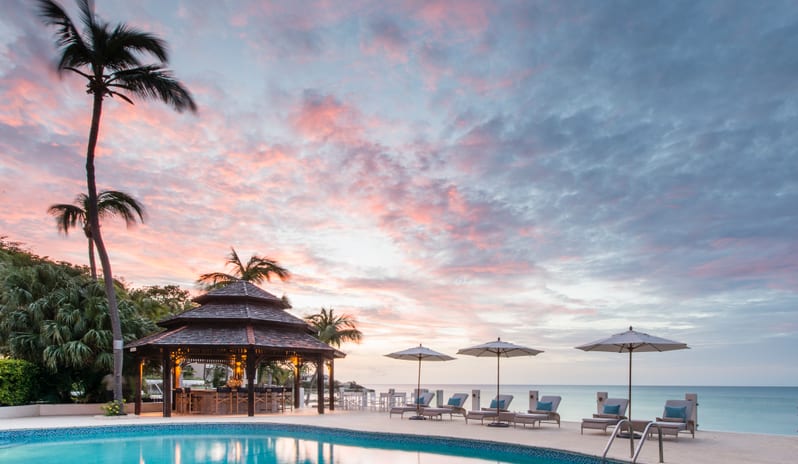 Blue Waters-Pool At Dusk